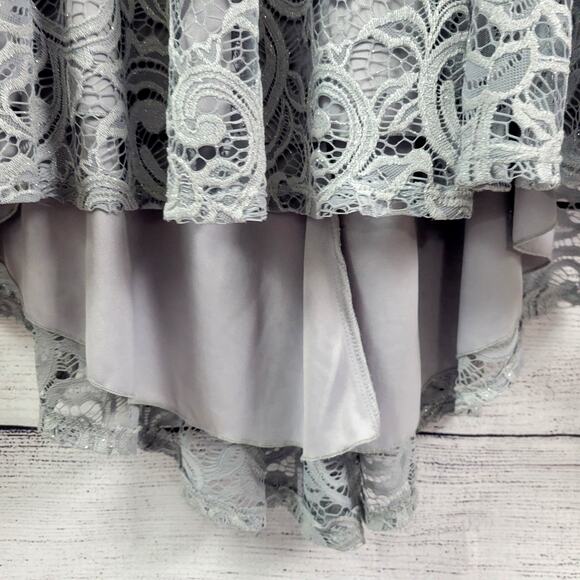 B. Darlin Gray Lace Fairy Dress Junior Size 11/12 - Picture 2 of 6